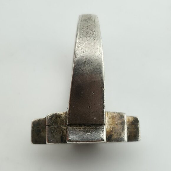 Sterling Silver Ring Mid Century Brutalist Abstract Native M.R Mexico Size 8 - Picture 7 of 14